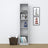 Bookcase grey – wooden, front view, all shelves, Nizio