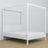 Double bed white with canopy – decorative wooden frame, scandi