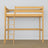 Letto a soppalco pino naturale – scala e sponda in legno, Nizio Home