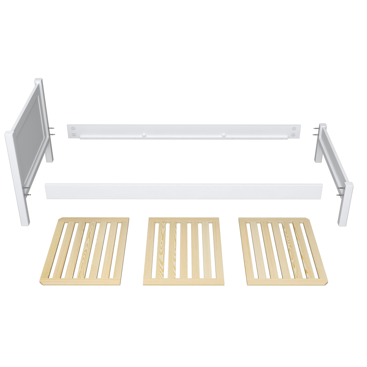 Bed with mattress drawer bleached oak made of oak – dimensions, Nizio