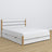 Letto matrimoniale bianco con quercia con cassetto – testiera in legno, dettaglio