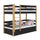 Black and Oak Wooden Bunk Bed with Drawer – Children’s Room, Solid Wood, Scandi