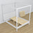 White canopy bed made of wood – side view, scandi style