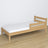 Wooden safety rail natural oak in children’s bed – scandi arrangement