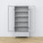 Display cabinet 1S wooden grey in living room – Scandinavian arrangement, Nizio
