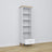 Bookcase 1S wooden white with oak – open drawer, storage for small items