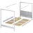 Black and Oak Canopy Bed – Wooden Rear Frame, Nizio Home