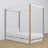Bed white/oak canopy bed – drawer for an extra mattress, wooden