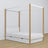 Letto con baldacchino in legno bianco-quercia in nella cameretta dei bambini – allestimento scandi