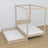 Letto con baldacchino in rovere sbiancata – cornice decorativa, stanza per bambini