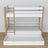 White and Oak Wooden Bunk Bed – Ladder and Joint Details, Children’s Room