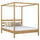 Dębowe łóżko podwójne z baldachimem N01 dąb naturalny – widok ogólny, lite drewno dębowe