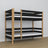 Black and Oak Wooden Bunk Bed – Close-up of Joints and Wood Details