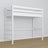 Letto a soppalco N01 bianco laterale scala legno massello, letto per nella stanza per ragazzi e per bambini