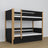 Black and Oak Wooden Bunk Bed – Ladder and Joint Details, Children’s Room