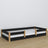 Letto basso in legno nero-quercia – dettaglio giunzioni, Nizio Home