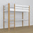 Letto a soppalco con scrivania in legno bianco-quercia – scala e sponda di protezione