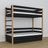 Black and Oak Wooden Bunk Bed with Drawer – Scandinavian Design, Nizio
