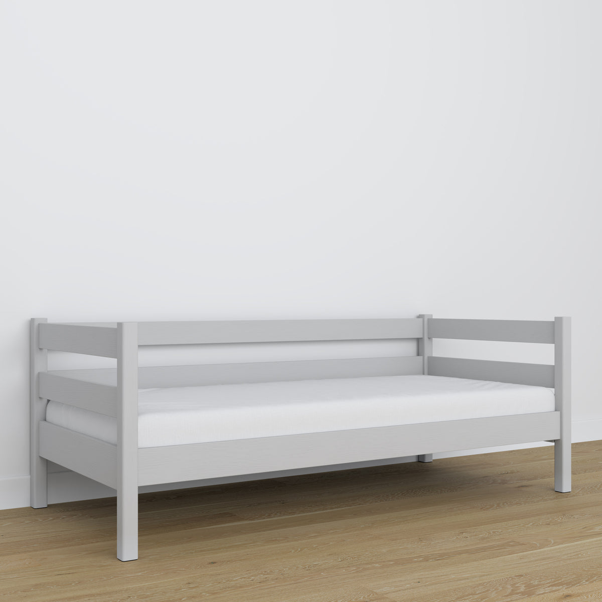 Letto divano grigio in legno – dimensioni e schema, Nizio