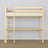 Loft bed clear pine with desk – study space under the sleeping area, wooden