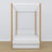 Letto bianco-quercia con baldacchino – cassetto aperto, in legno, Nizio Home