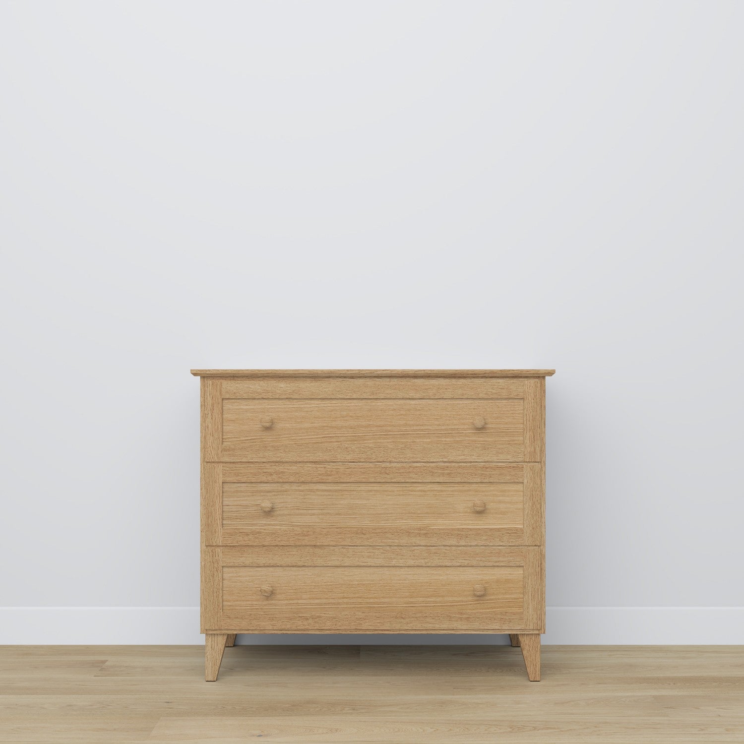 Chest of drawers 3S oak natural oak 105 cm in bedroom – Scandinavian arrangement