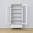 Display cabinet 1S 90 white with oak – glass door, hinges, wooden, Nizio