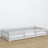 Low Bed Grey – Wooden Headboard, Close-up of Wood Quality