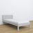 Letto singolo in legno grigio – dettaglio giunzioni e legno, Nizio Home