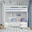 White Wooden Bunk Bed – Open Drawer, Spacious Storage Under the Bed