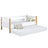 Letto divano con cassetto per materasso in legno bianco-quercia – stanza per bambini, scandi