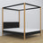 Double bed black and oak with canopy – decorative wooden frame, scandi