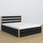 Double bed black with oak made of wood – dimensions and diagram, Nizio Home
