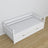 Łóżko sofa biały – detale drewniane i złącza, Nizio Home