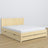 Double bed clear pine with drawer – wooden headboard, close-up