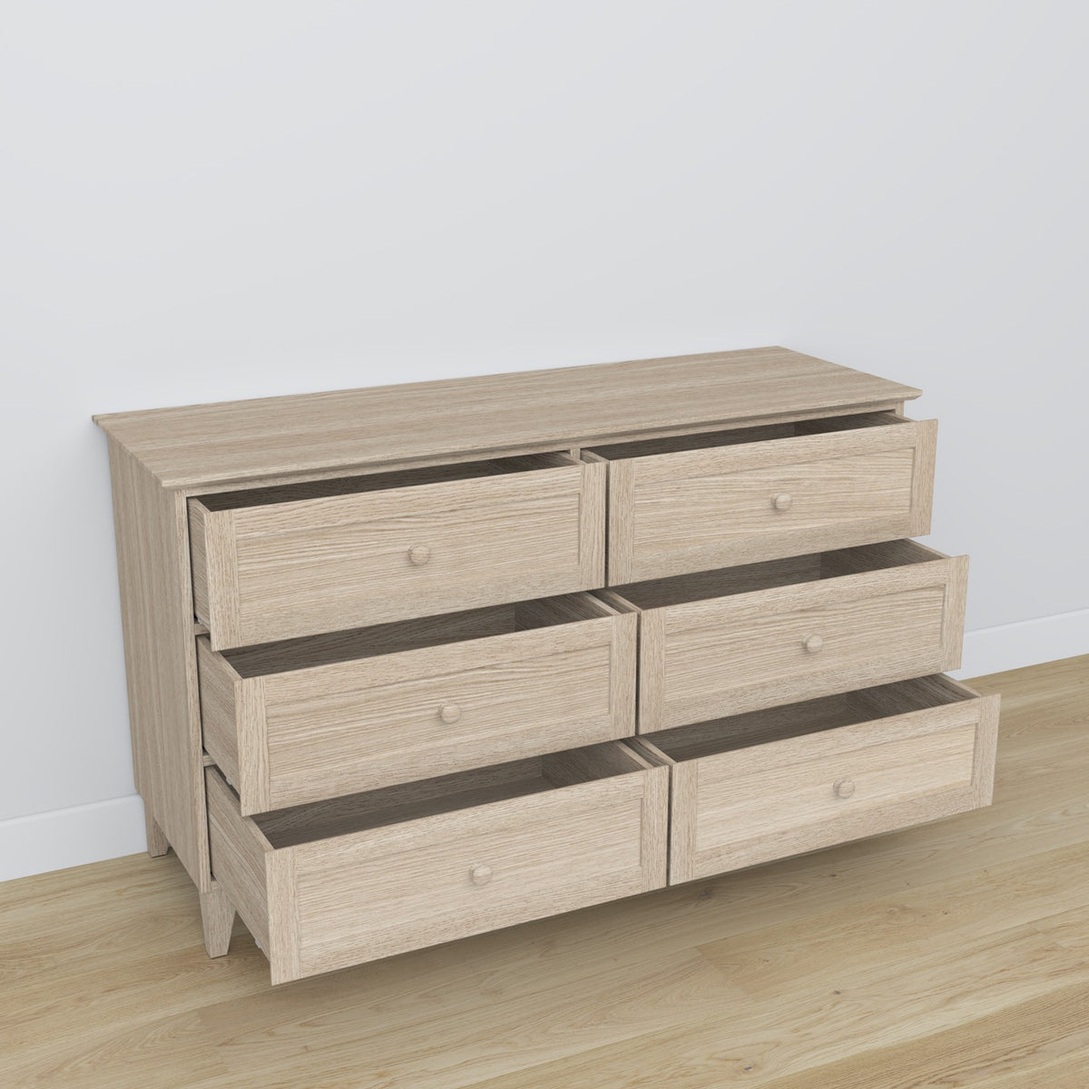 Dębowa komoda 6S 154 Scandi dąb bielony