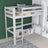 Loft bed grey in children’s room – scandi arrangement, wooden