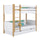 White and Oak Wooden Bunk Bed with Drawer – Children’s Room, Solid Wood, Scandi