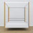Letto matrimoniale con baldacchino in legno bianco-quercia – testiera e cornice, dettaglio