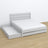 Letto matrimoniale con cassetto in legno grigio – cassetto aperto, capiente ambiente