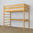 Natural Pine Wooden Loft Bed with Desk – Frame and Slats, Nizio
