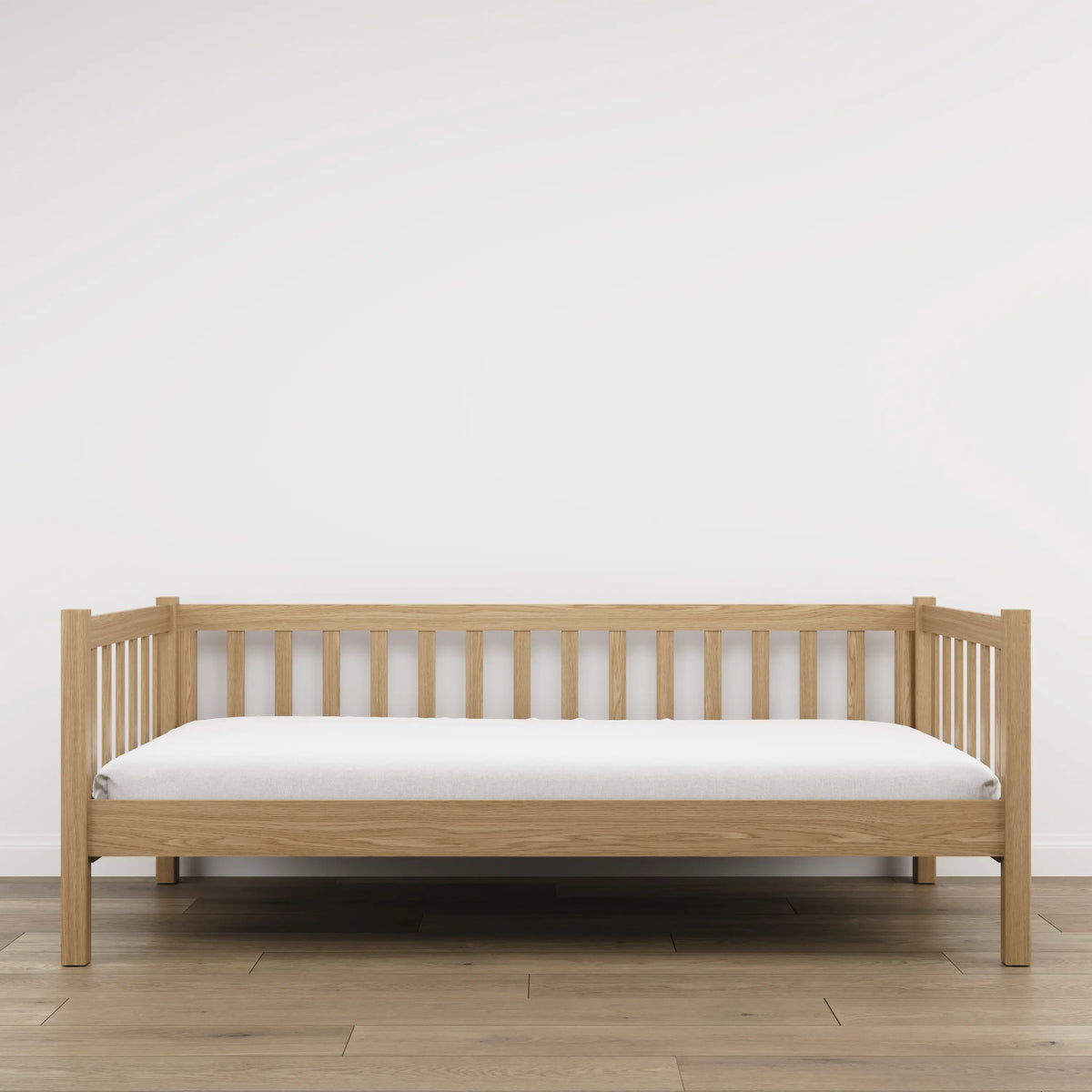 Sofa bed oak natural oak – view from the headboard, children’s room