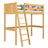 Letto a soppalco in legno pino naturale – stanza per bambini, legno massello, stile scandi
