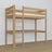 Oak Loft Bed with Desk Natural Oak – Ladder and Safety Rail