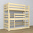 Triple bunk bed wooden clear pine – maximum use of room space