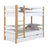 Letto a castello con cassetto in legno bianco-quercia – stanza per bambini, legno massello, scandi