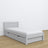 Letto con cassetto in legno grigio – stanza per bambini, allestimento scandi