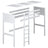 Loft bed grey wooden – dimensions and diagram, Nizio