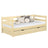 Sofa bed wooden clear pine – open drawer, bedding storage