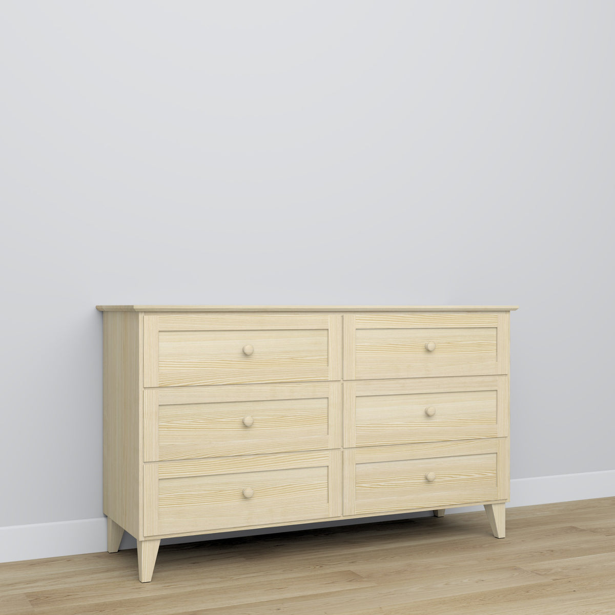 Sosnowa komoda 6S 154 Scandi sosna bezbarwna